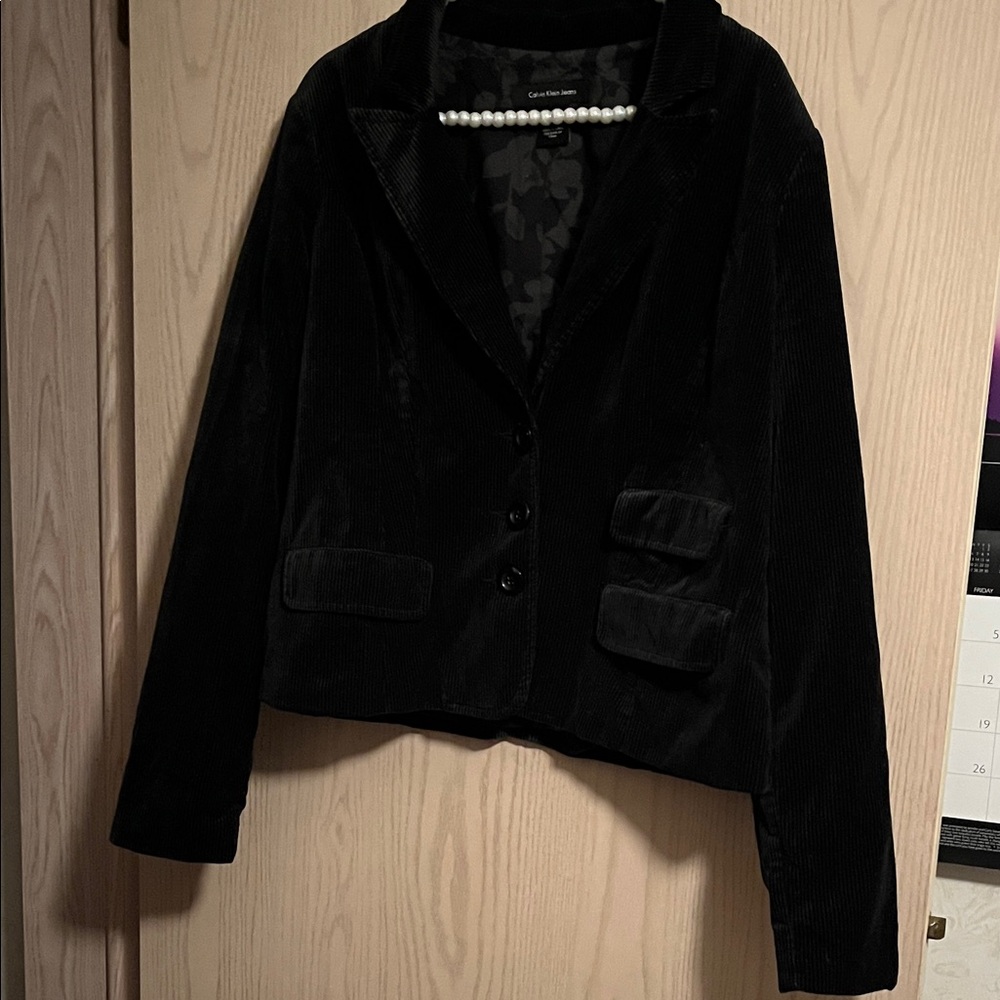 Calvin Klein Jeans Women's Black Corduroy Blazer